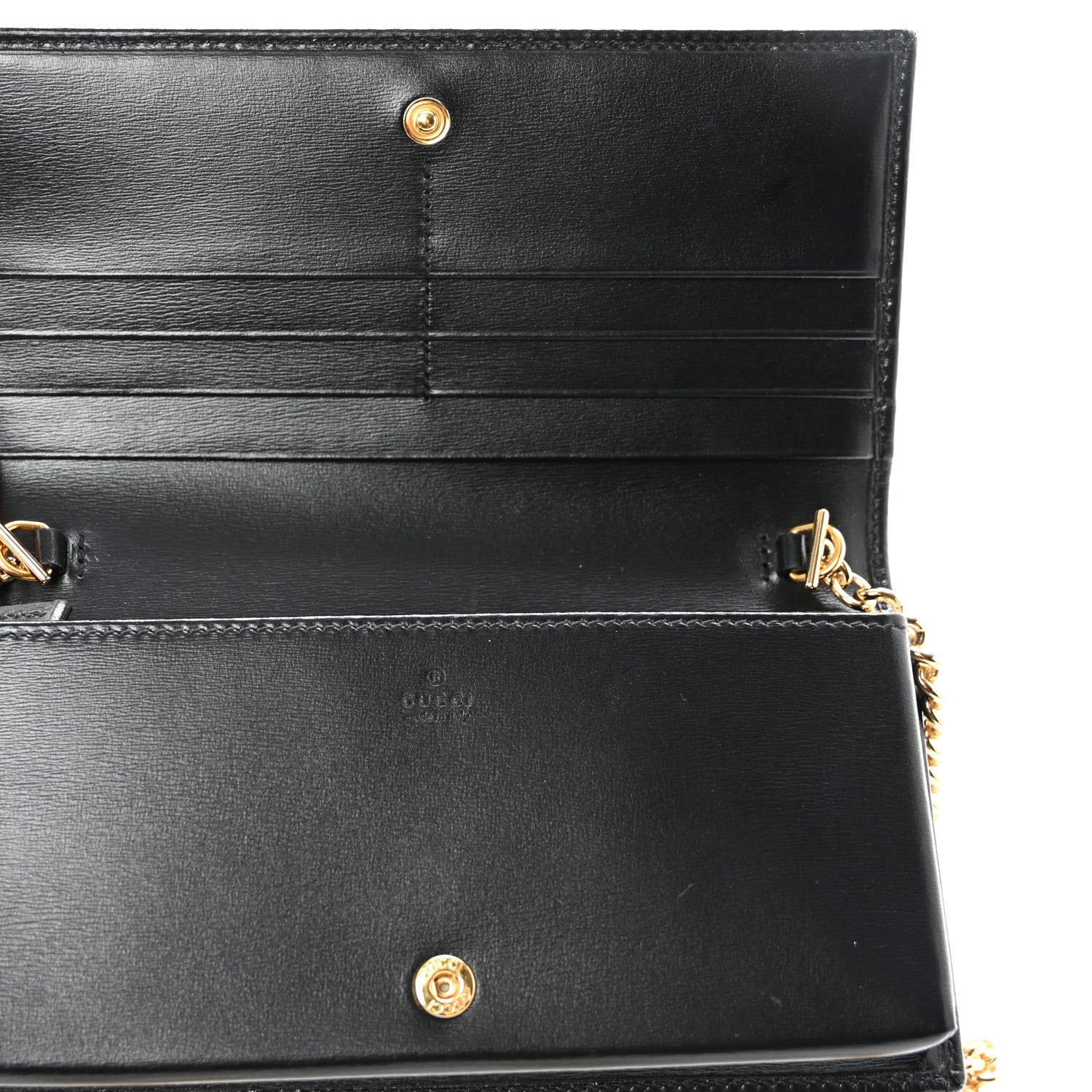 Gucci Boarded Plutone Calfskin Horsebit 1955 Wallet On Chain Black 5 of 10