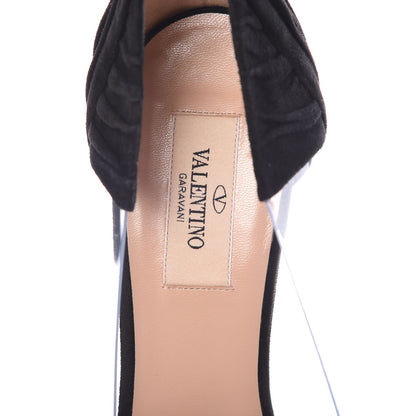 Valentino Garavani Ruched Suede PVC B-Drape Pumps 38.5 Black 7 of 9