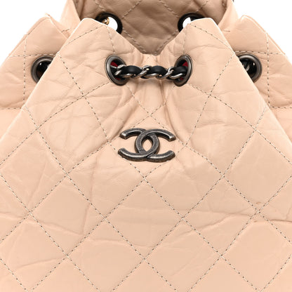 Chanel Aged Calfskin Quilted Small Gabrielle Backpack Beige Black 7 of 10