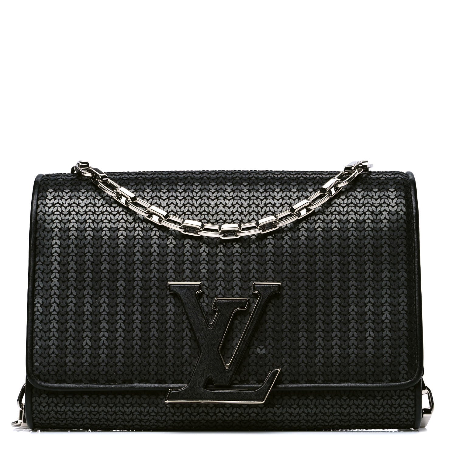 Louis Vuitton Sequin Calfskin Chain Louise GM Black 1 of 4
