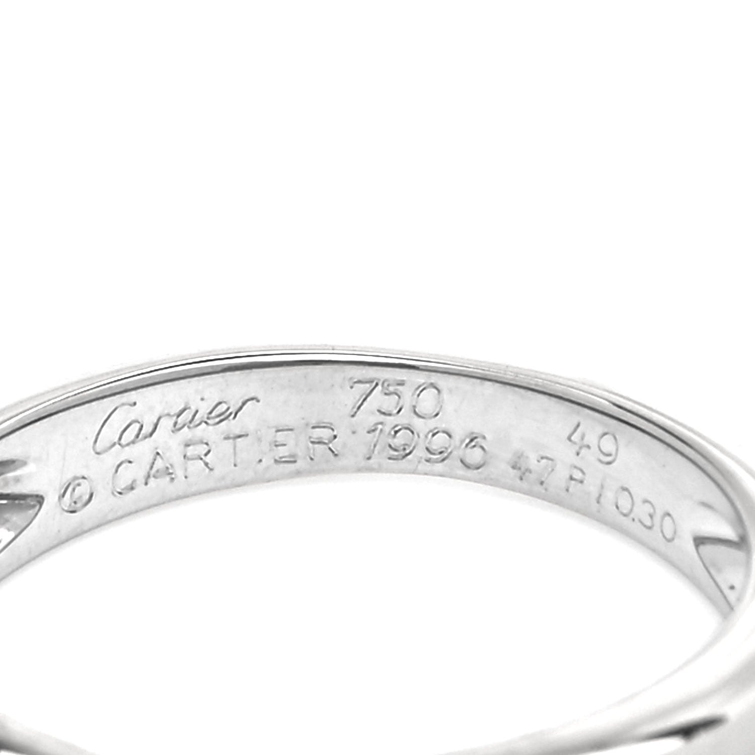 Cartier 18K White Gold Diamond .30ct C De Cartier Solitaire Ring 49 4.75 4 of 4