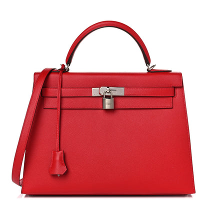 Hermes Epsom Kelly Sellier 32 Rouge Casaque 1 of 45