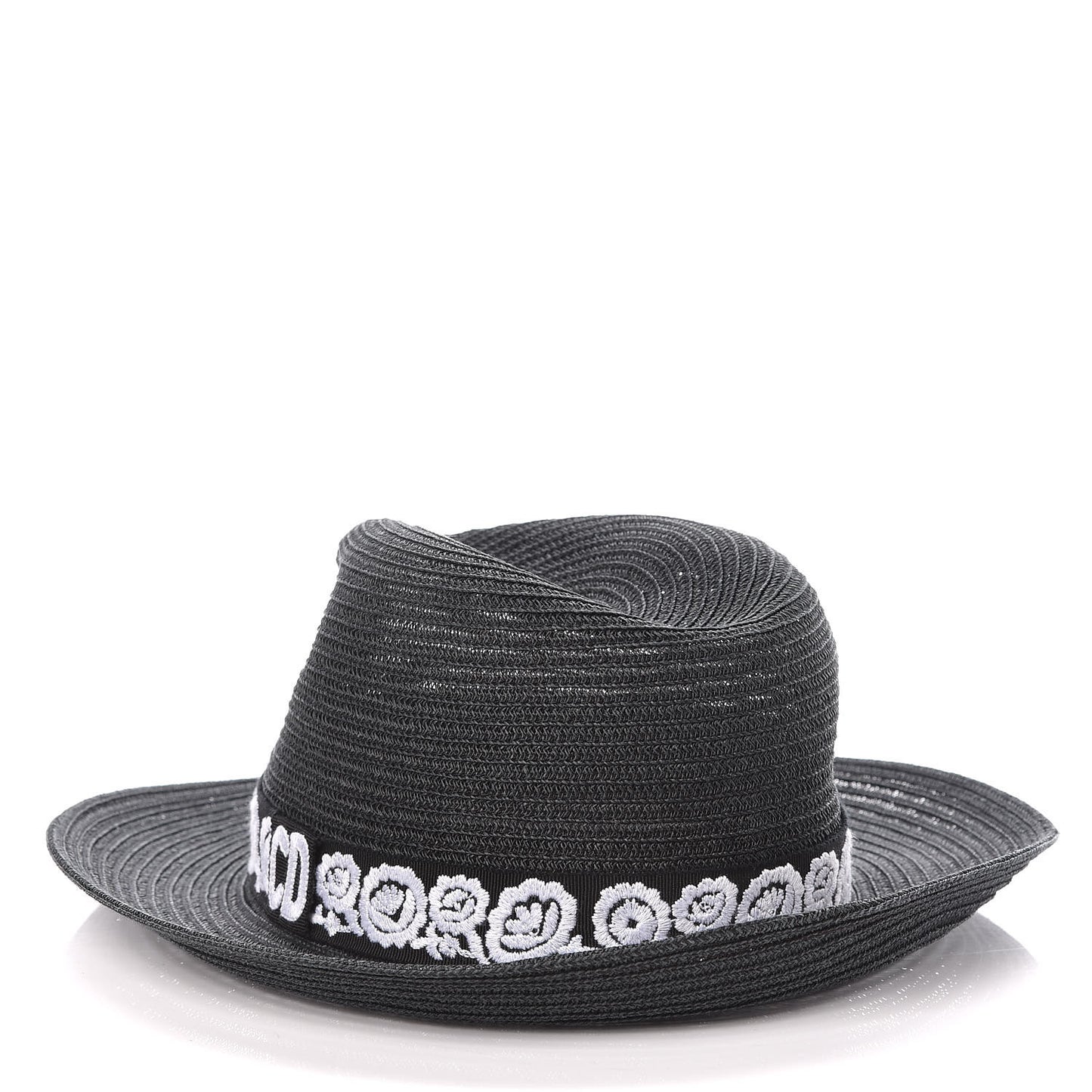 Straw Mexican Daytime Roses Hat 57 Black