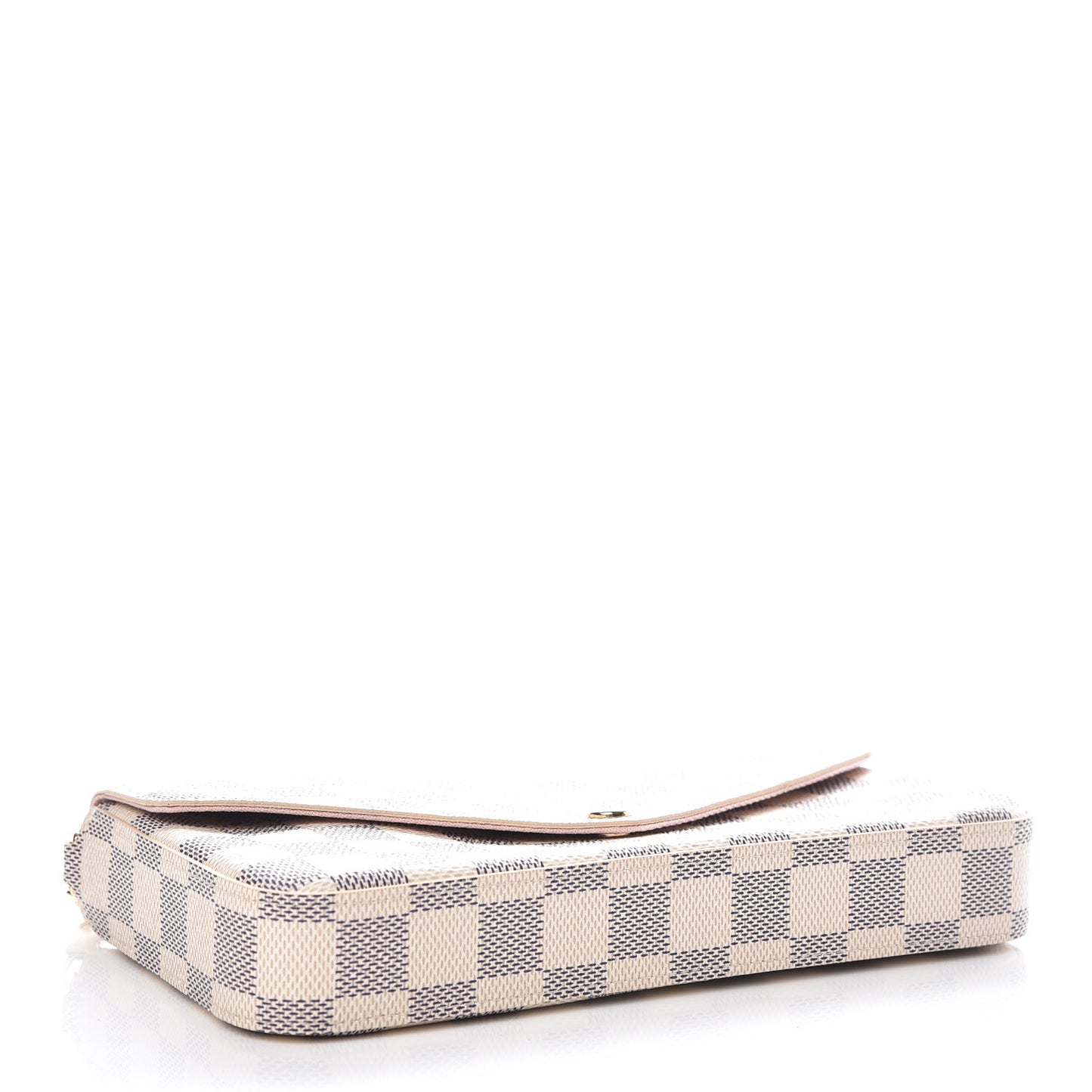 Damier Azur Pochette Felicie Chain Wallet Rose Ballerine