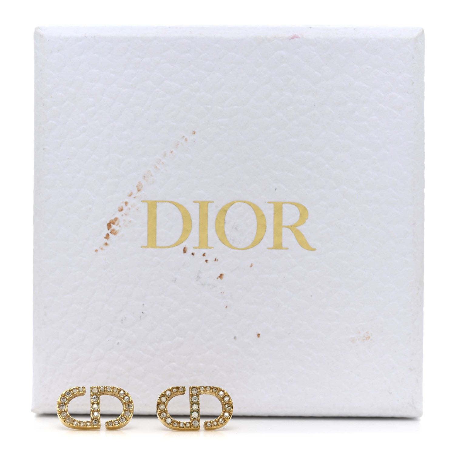Christian Dior Crystal Clair D Lune Earrings Gold 1795939