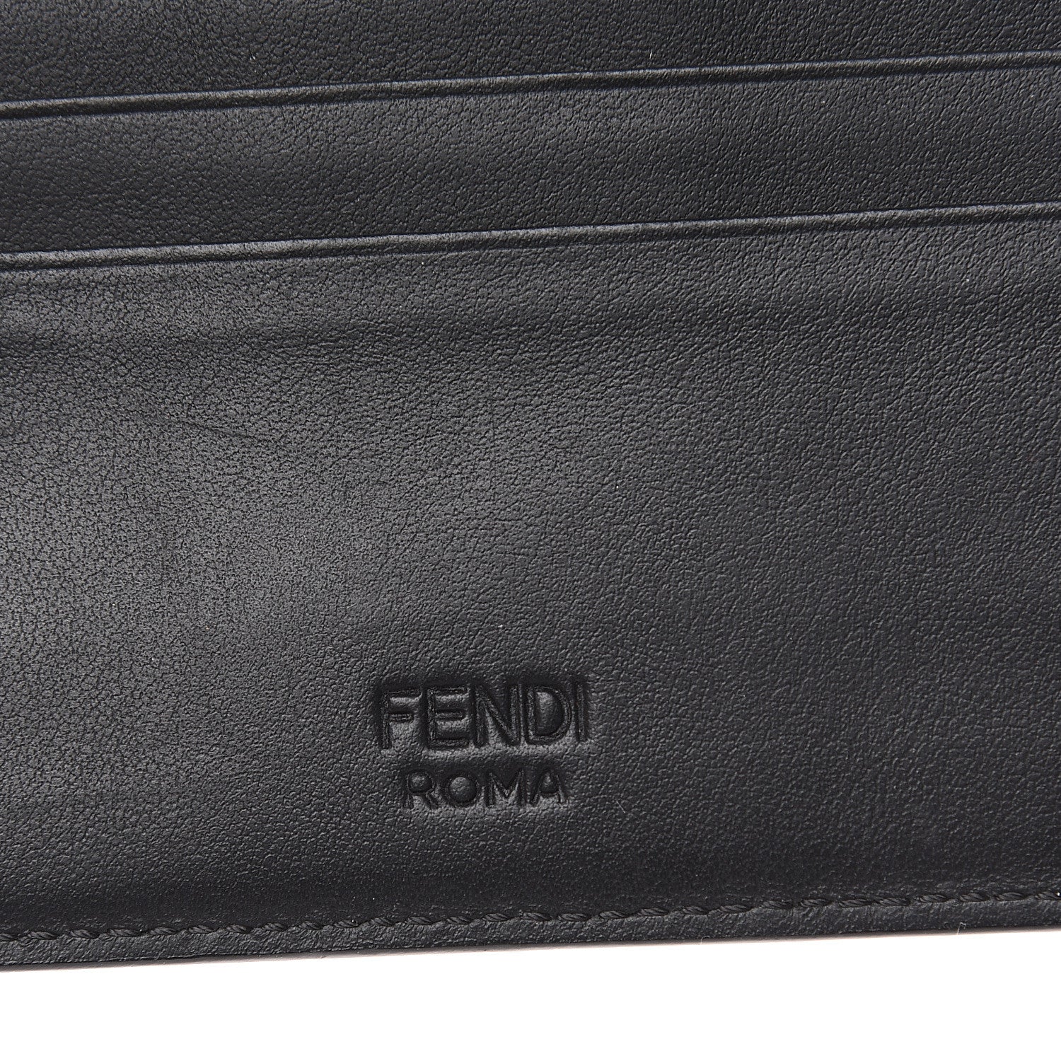 Fendi Vitello Century Opaco Butterfleye Card Holder Black Carbone Multicolor 5 of 7