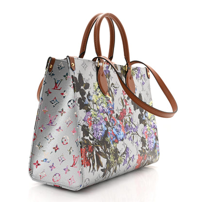Louis Vuitton Metallic Monogram LV Garden OnTheGo MM Silver 3 of 10