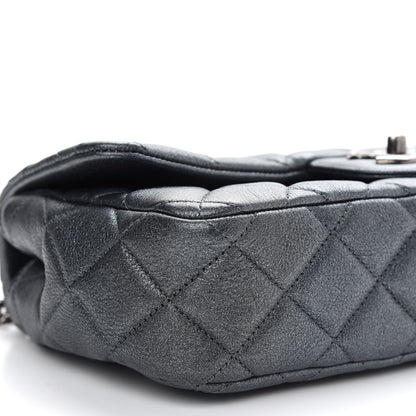 Chanel Metallic Calfskin Quilted Medium CC Eyelet Flap Dark Silver 7 of 8
