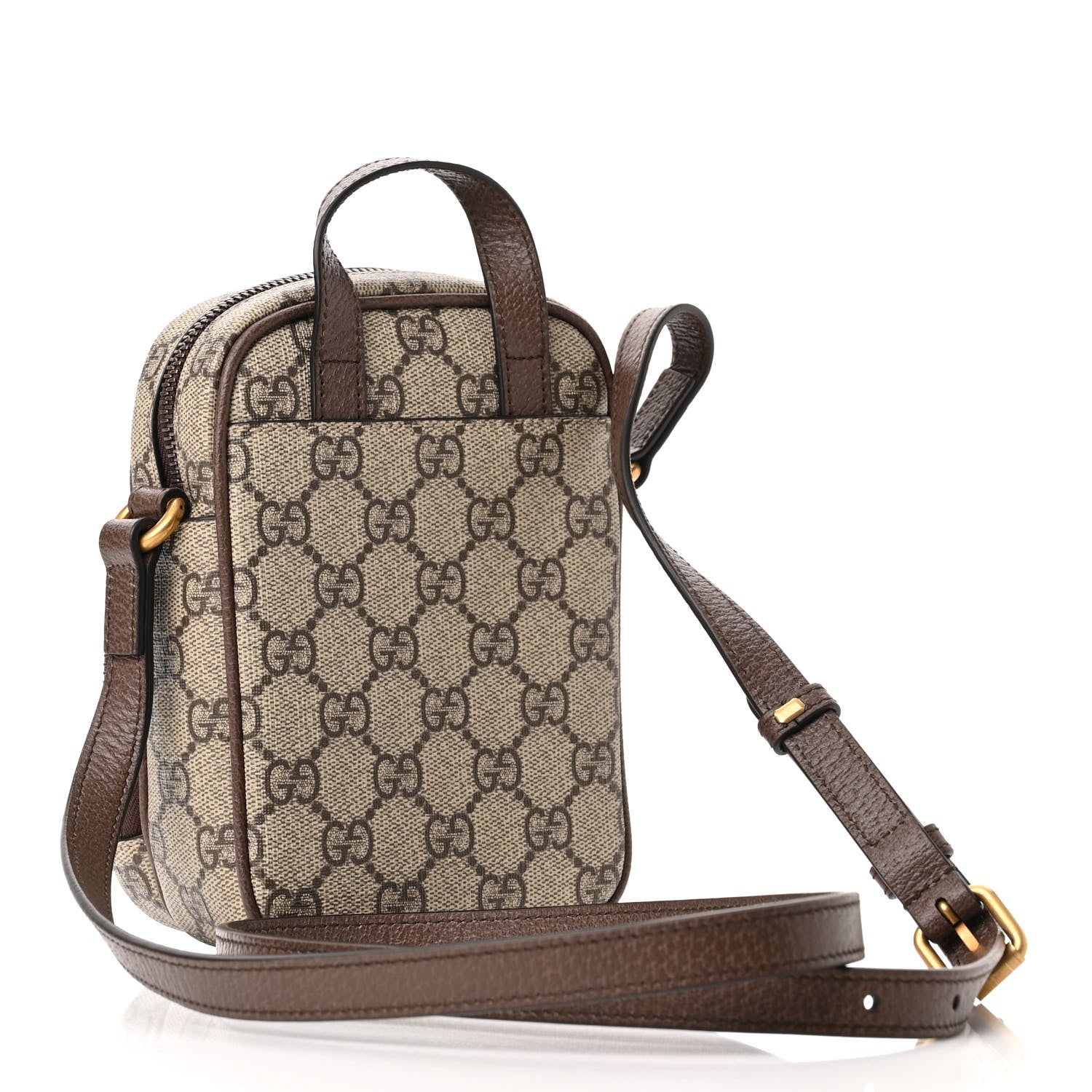 Gucci GG Supreme Monogram Web Mini Ophidia Double Zip Messenger Bag Beige New Acero 3 of 10