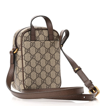 Gucci GG Supreme Monogram Web Mini Ophidia Double Zip Messenger Bag Beige New Acero 3 of 10