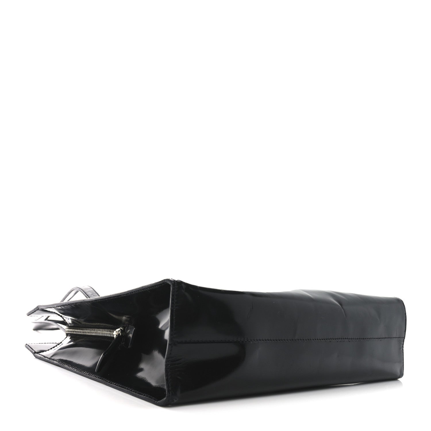 Prada Spazzolato Logo Embossed Tote Black 4 of 9