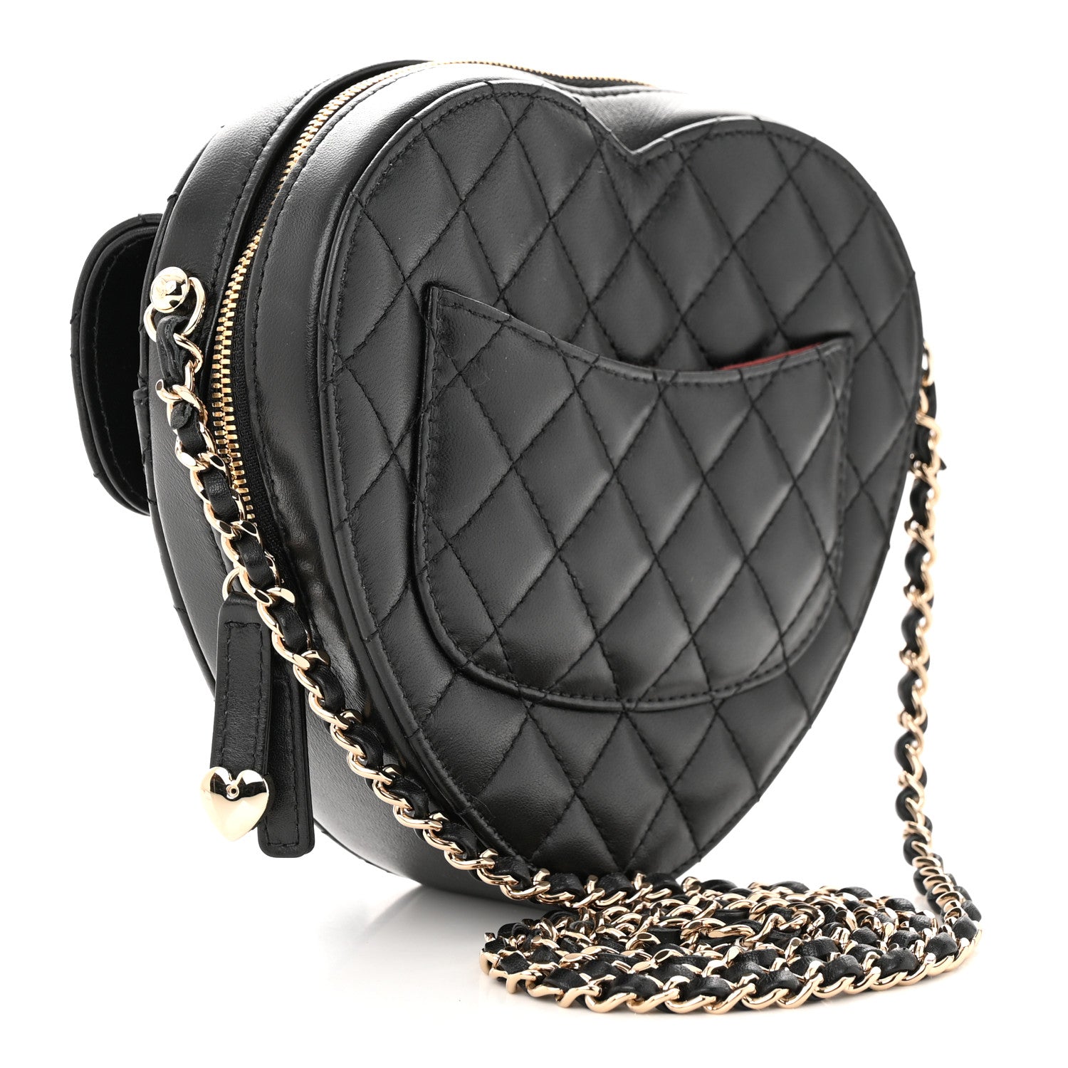 Chanel Lambskin Quilted CC In Love Heart Bag Black 3 of 10