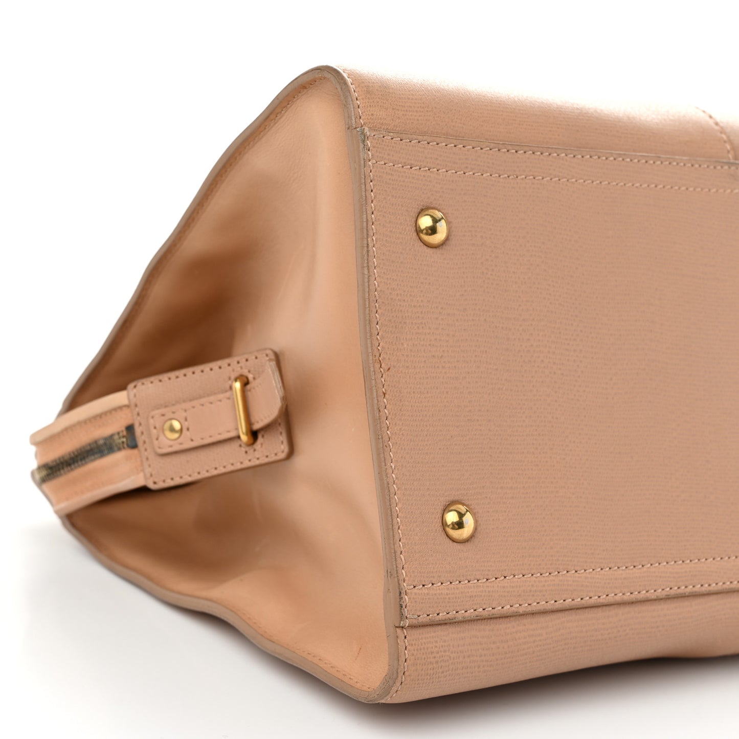 Textured Calfskin Medium Cabas ChYc Beige