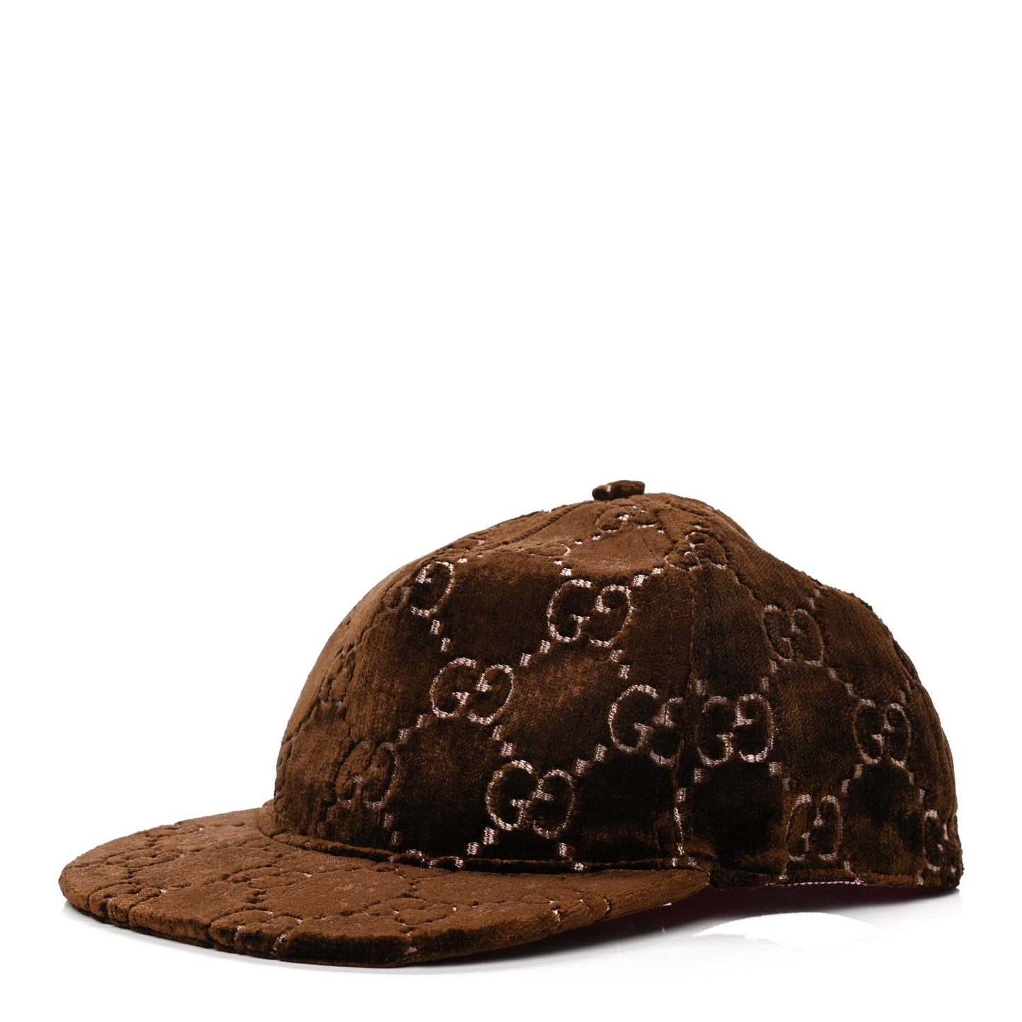 Velvet GG Monogram Baseball Hat L Brown