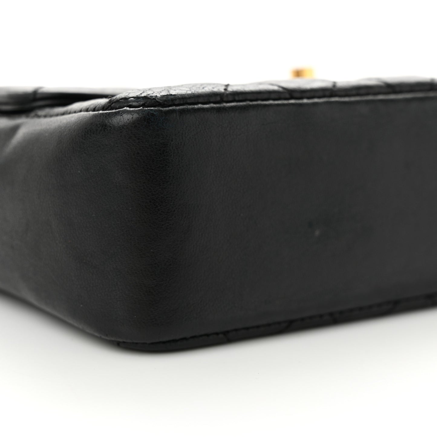 Lambskin Quilted Mini Rectangular Flap Black