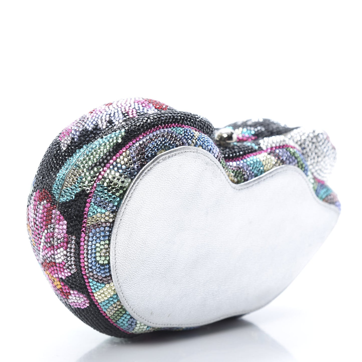 Swarovski Crystal Sleeping Cat Minaudiere Clutch Black Multicolor