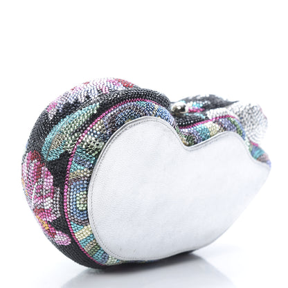 Judith Leiber Swarovski Crystal Sleeping Cat Minaudiere Clutch Black Multicolor 4 of 9
