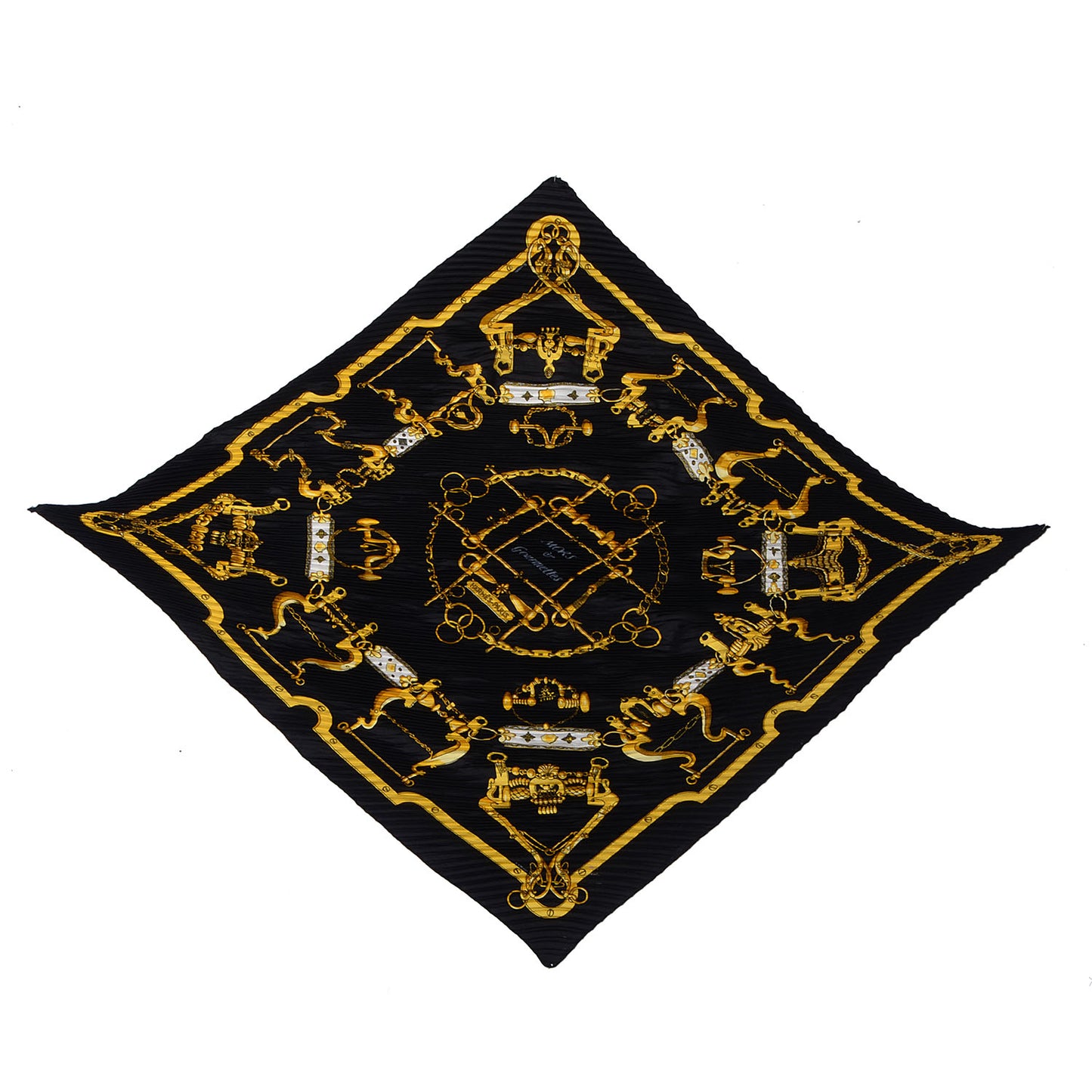 Silk Plisse Mors Et Gourmettes Scarf 90