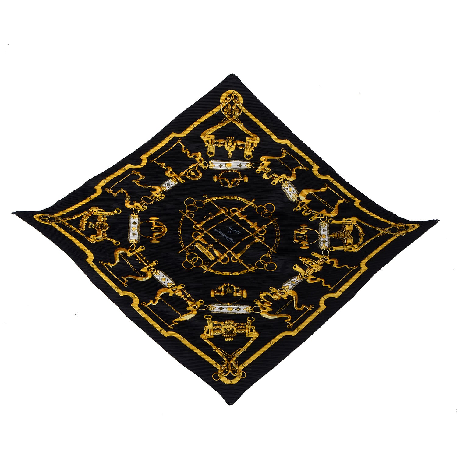 Hermes Silk Plisse Mors Et Gourmettes Scarf 90 3 of 6