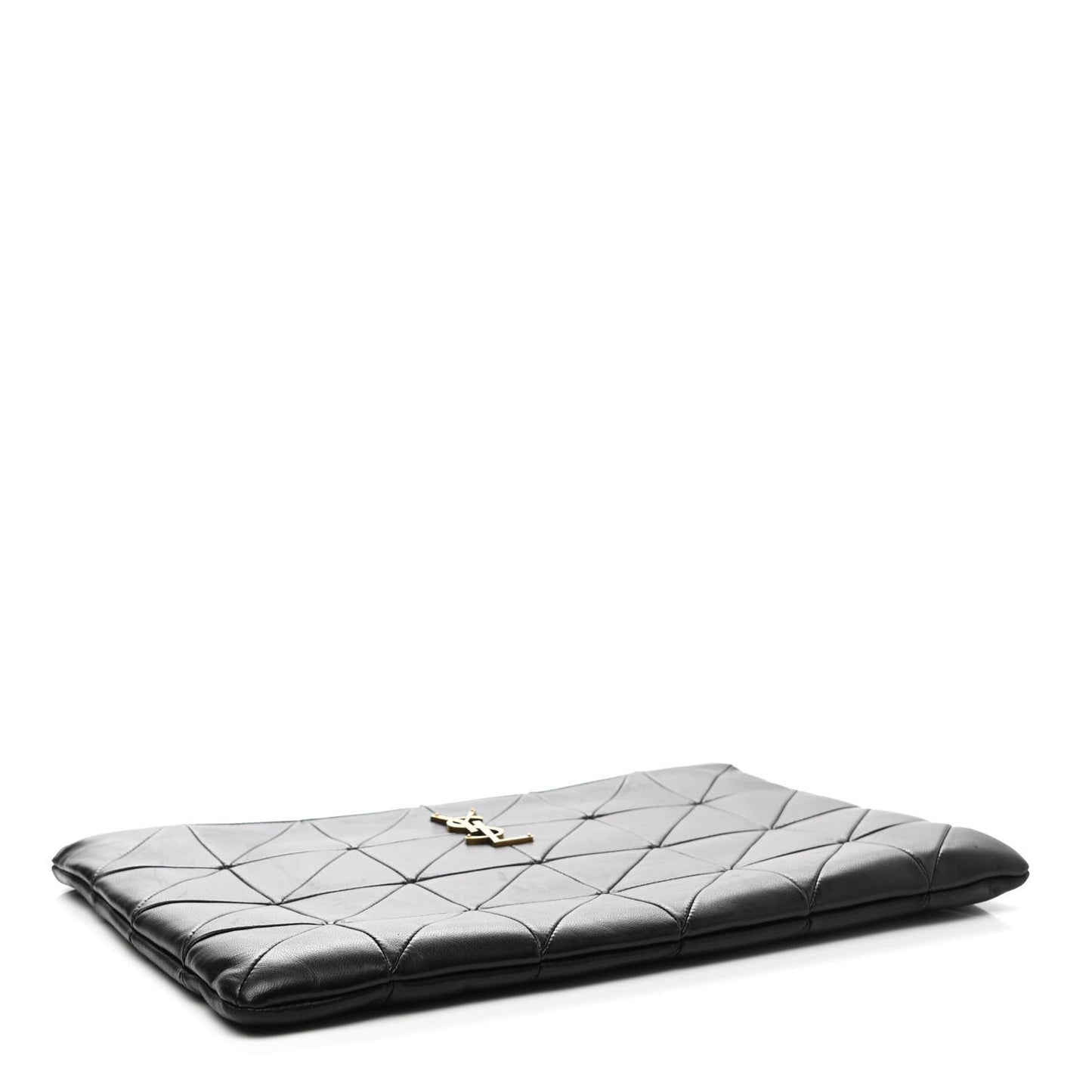Lambskin Patchwork Monogram Jamie Document Holder Black