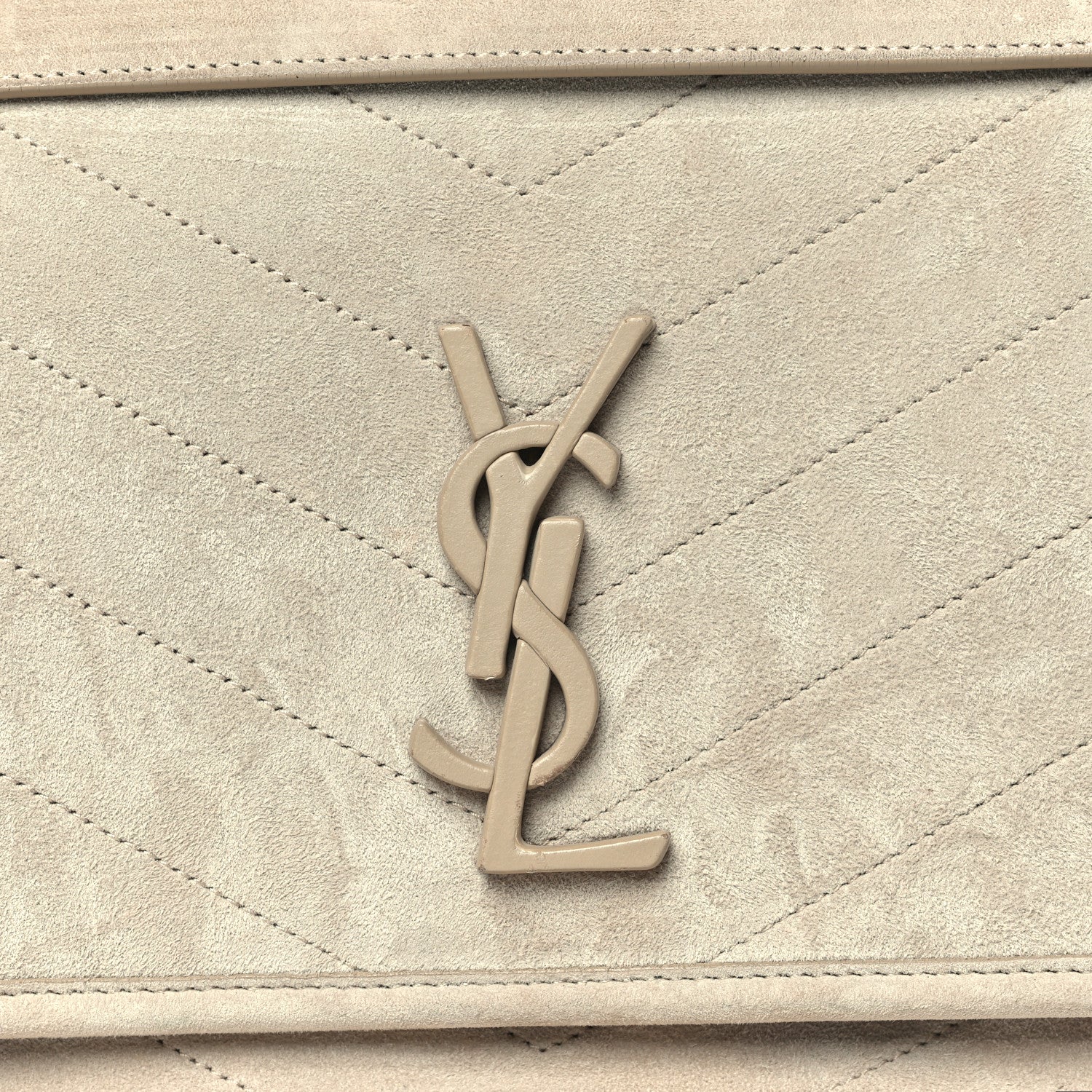 Saint Laurent Suede Monogram Medium Niki Chain Satchel Light Beige 8 of 10