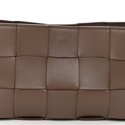 Bottega Veneta Calfskin Maxi Intrecciato Cassette Pouch On Strap Taupe Grey 7 of 9
