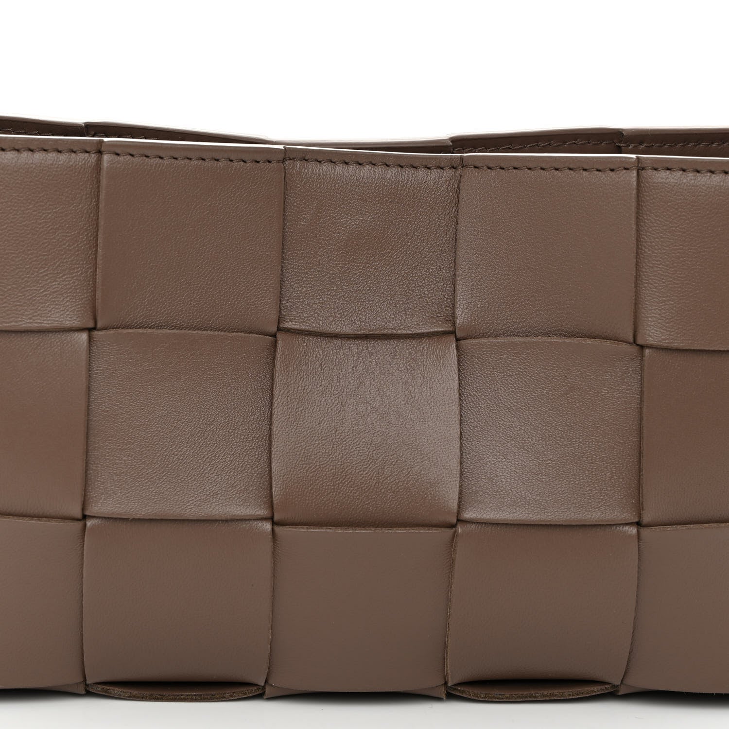 Bottega Veneta Calfskin Maxi Intrecciato Cassette Pouch On Strap Taupe Grey 7 of 9