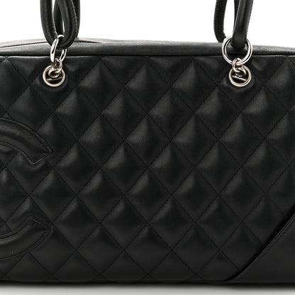 Chanel Calfskin Quilted Large Cambon Bowler Black 8 of 11
