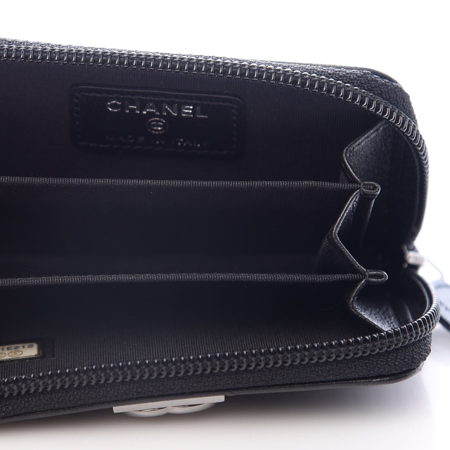Lambskin Quilted Zip Around Boy Coin Purse Wallet Black