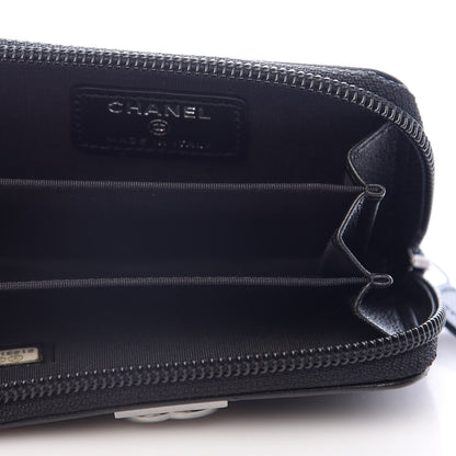 Chanel Lambskin Quilted Zip Around Boy Coin Purse Wallet Black 5 of 7