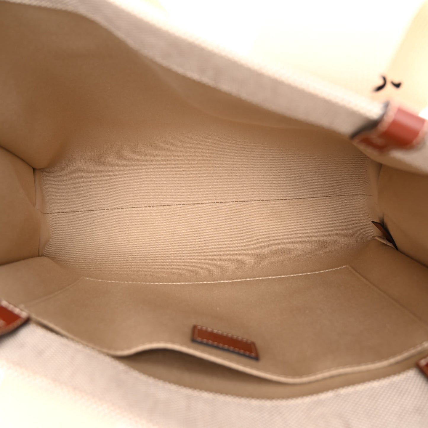 Cotton Calfskin Medium Woody Ribbon Tote White Brown