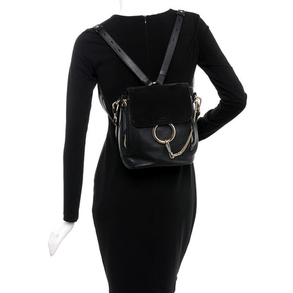 Chloe Suede Calfskin Small Faye Backpack Black 2 of 7
