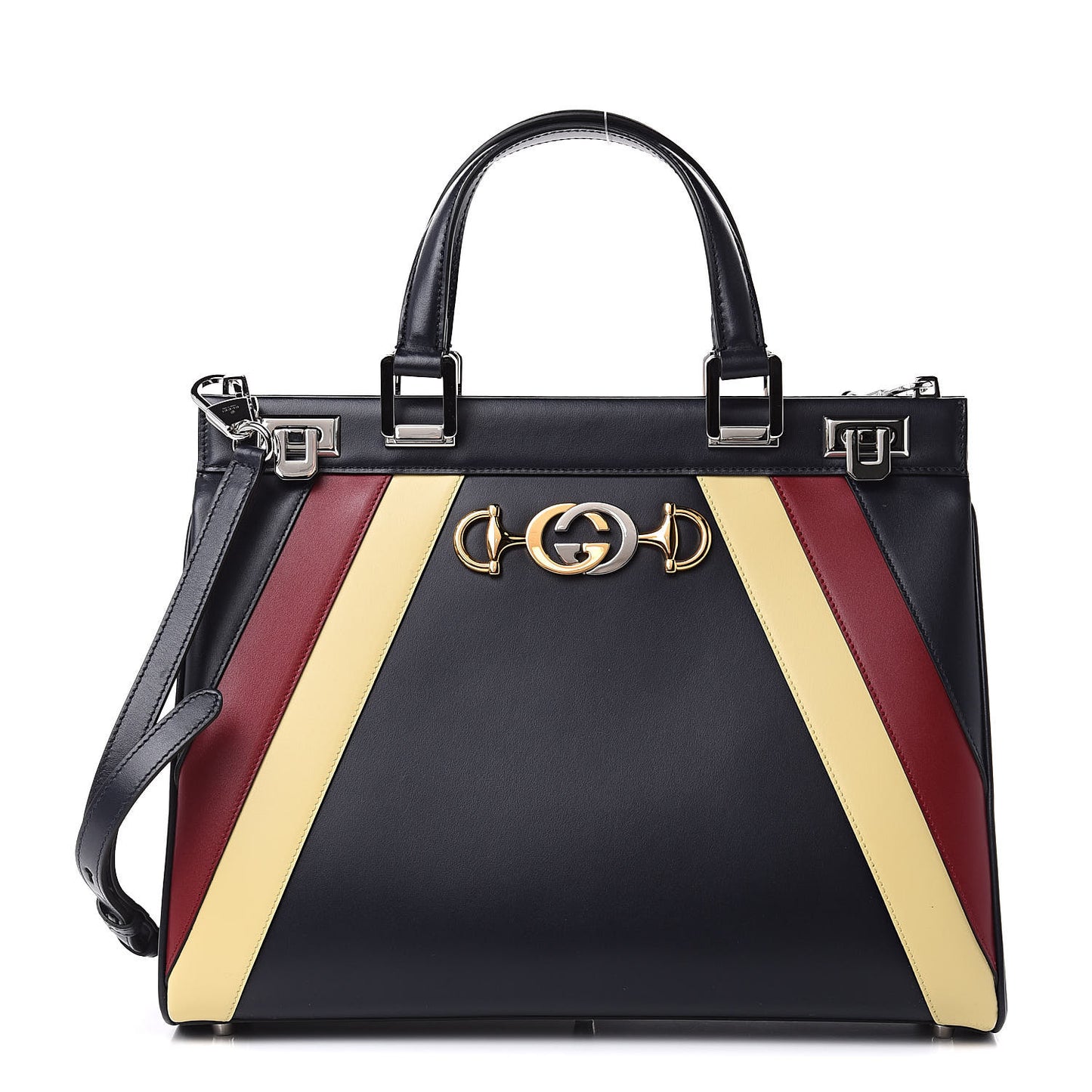 Smooth Calfskin Medium Zumi Top Handle Bag Blue Romantic Cerise Butter Multicolor