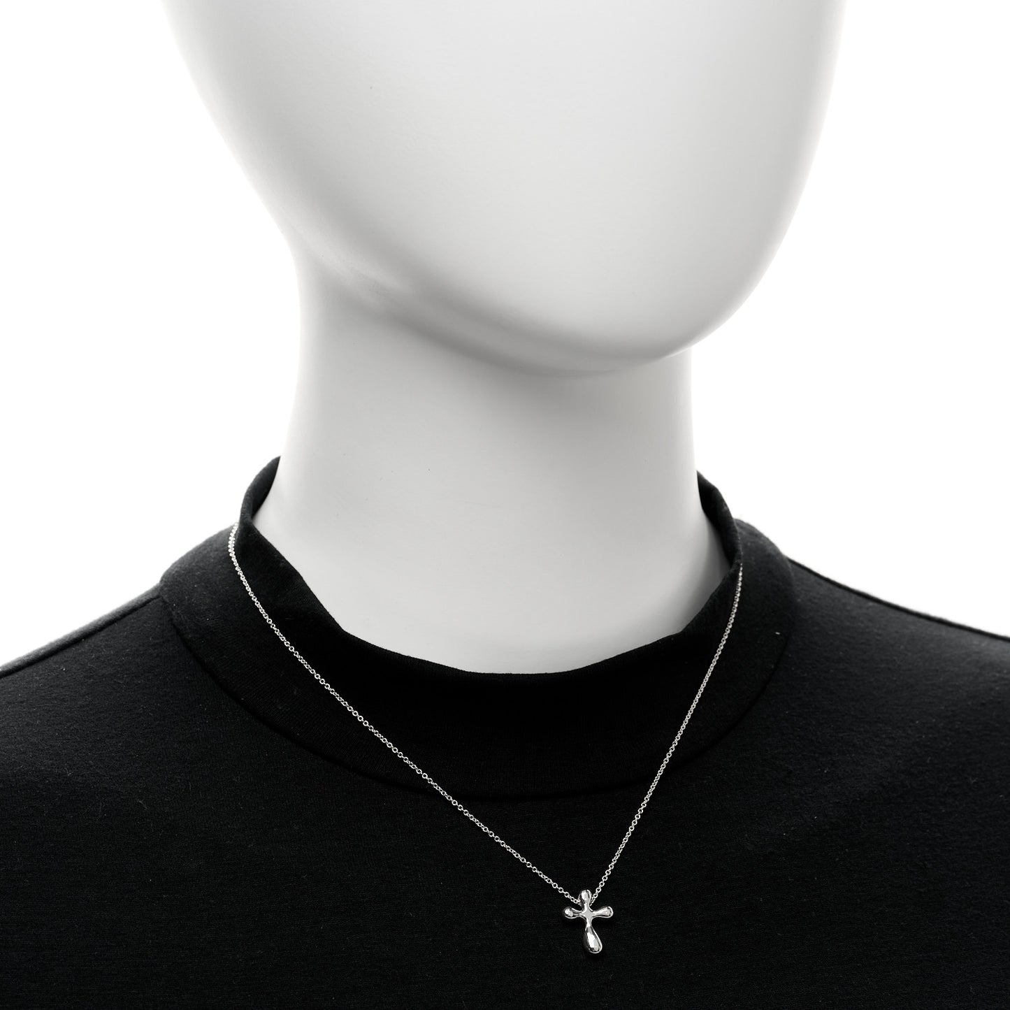 Sterling Silver 12mm Elsa Peretti Cross Pendant Necklace