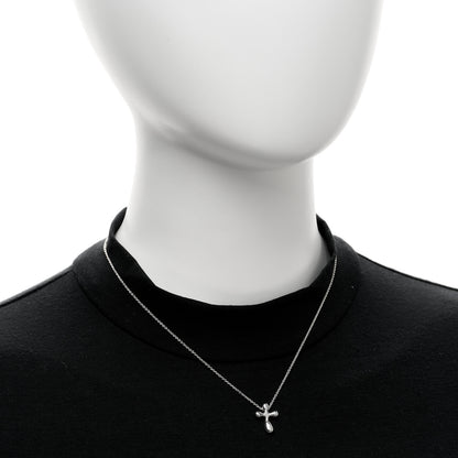 Tiffany Sterling Silver 12mm Elsa Peretti Cross Pendant Necklace 2 of 4