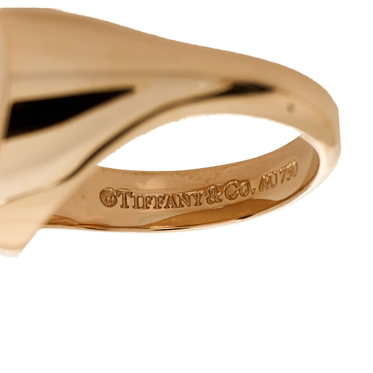 Tiffany 18K Rose Gold Diamond Heart Signet Ring 45 3.25 4 of 4