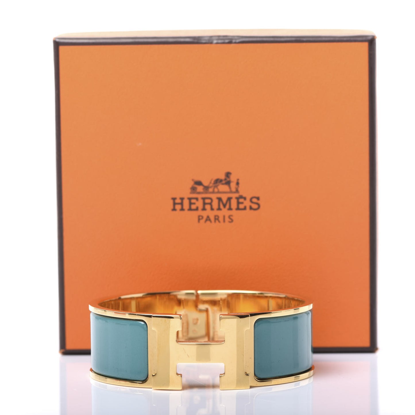 Enamel Wide Clic Clac H Bracelet PM Vert Bleuete