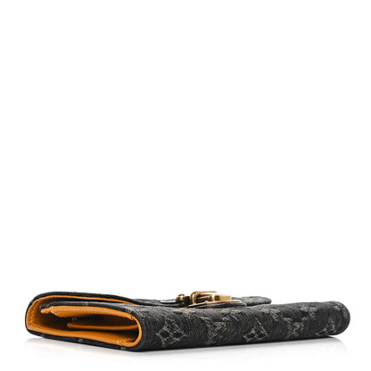Louis Vuitton Denim Amelia Wallet Black 4 of 10
