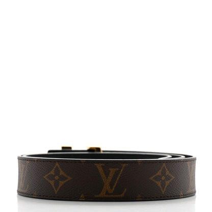 Louis Vuitton Calfskin Monogram 30mm LV Initiales Reversible Belt 85 34 Black 3 of 7
