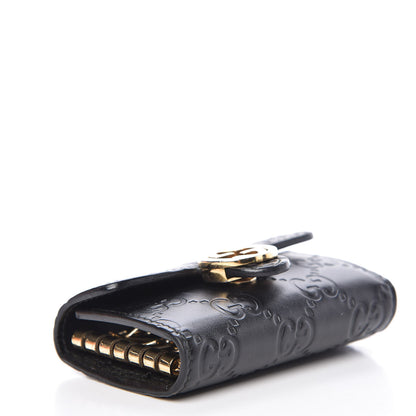 Gucci Guccissima Icon Signature 6 Key Holder Case Black 4 of 20