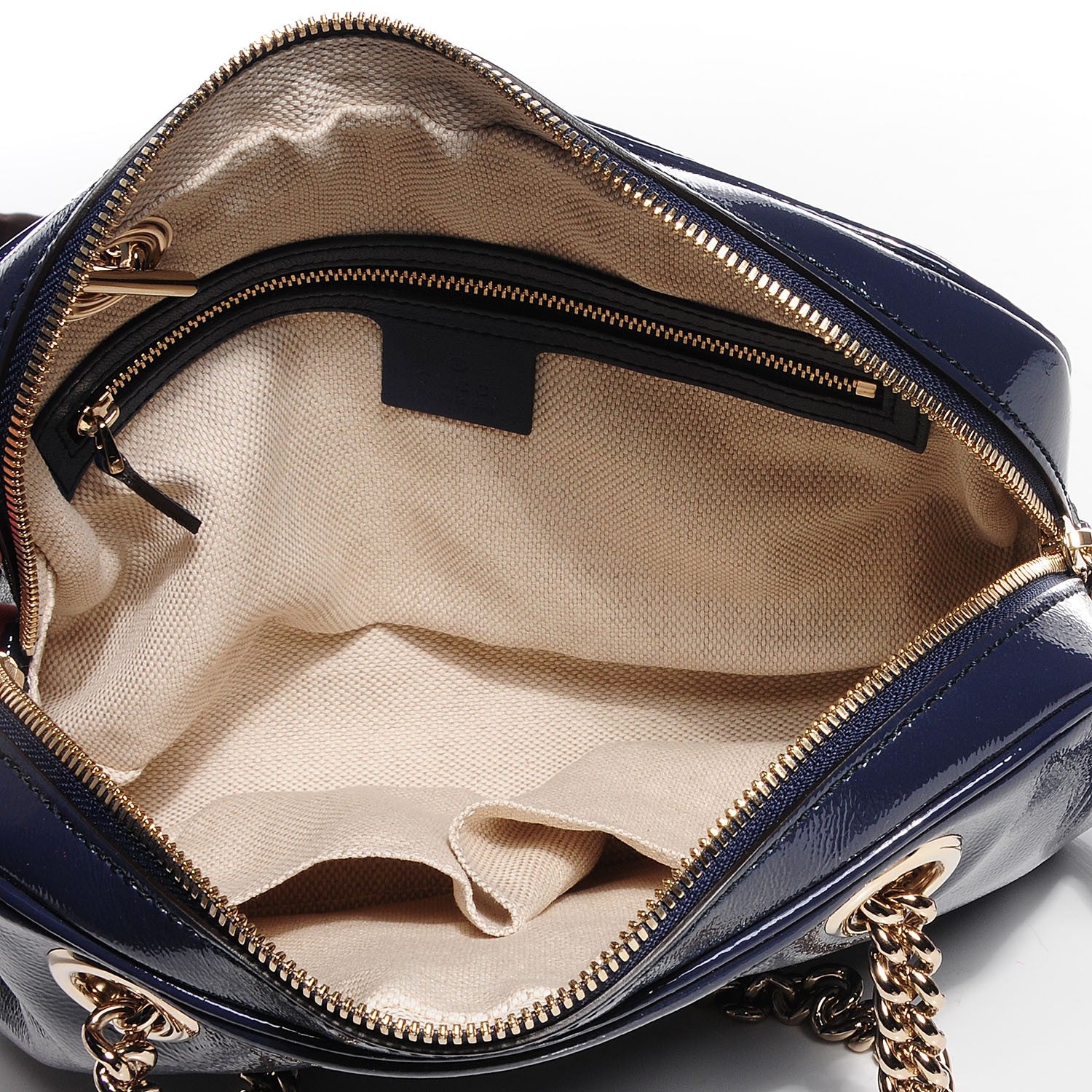 Gucci Soft Patent Small Soho Bowler Uniform Blue 7 of 9