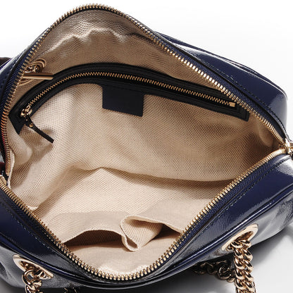 Gucci Soft Patent Small Soho Bowler Uniform Blue 7 of 9