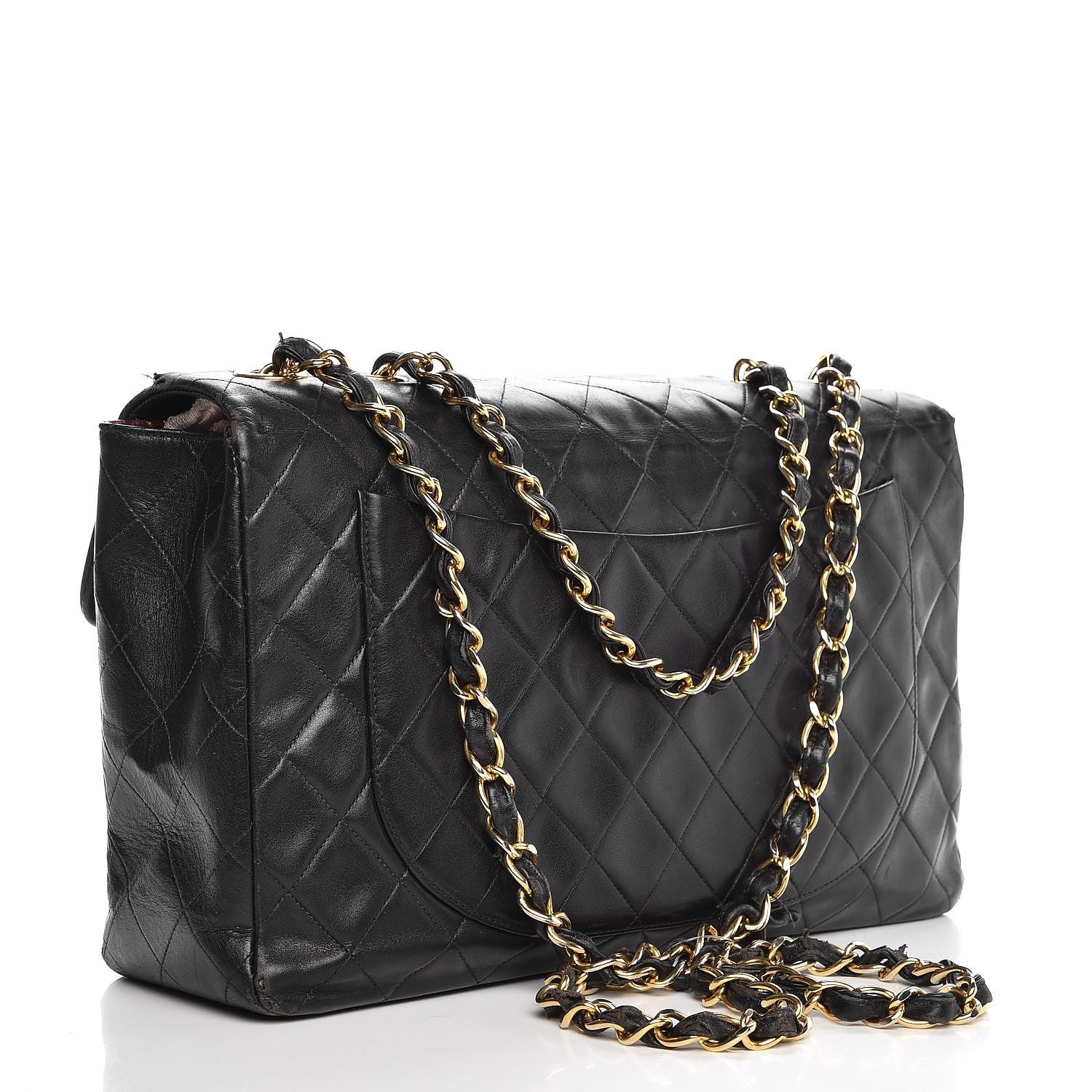 Chanel Lambskin Quilted XL Jumbo Single Flap Black 3 of 20