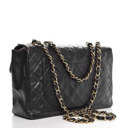 Chanel Lambskin Quilted XL Jumbo Single Flap Black 3 of 20