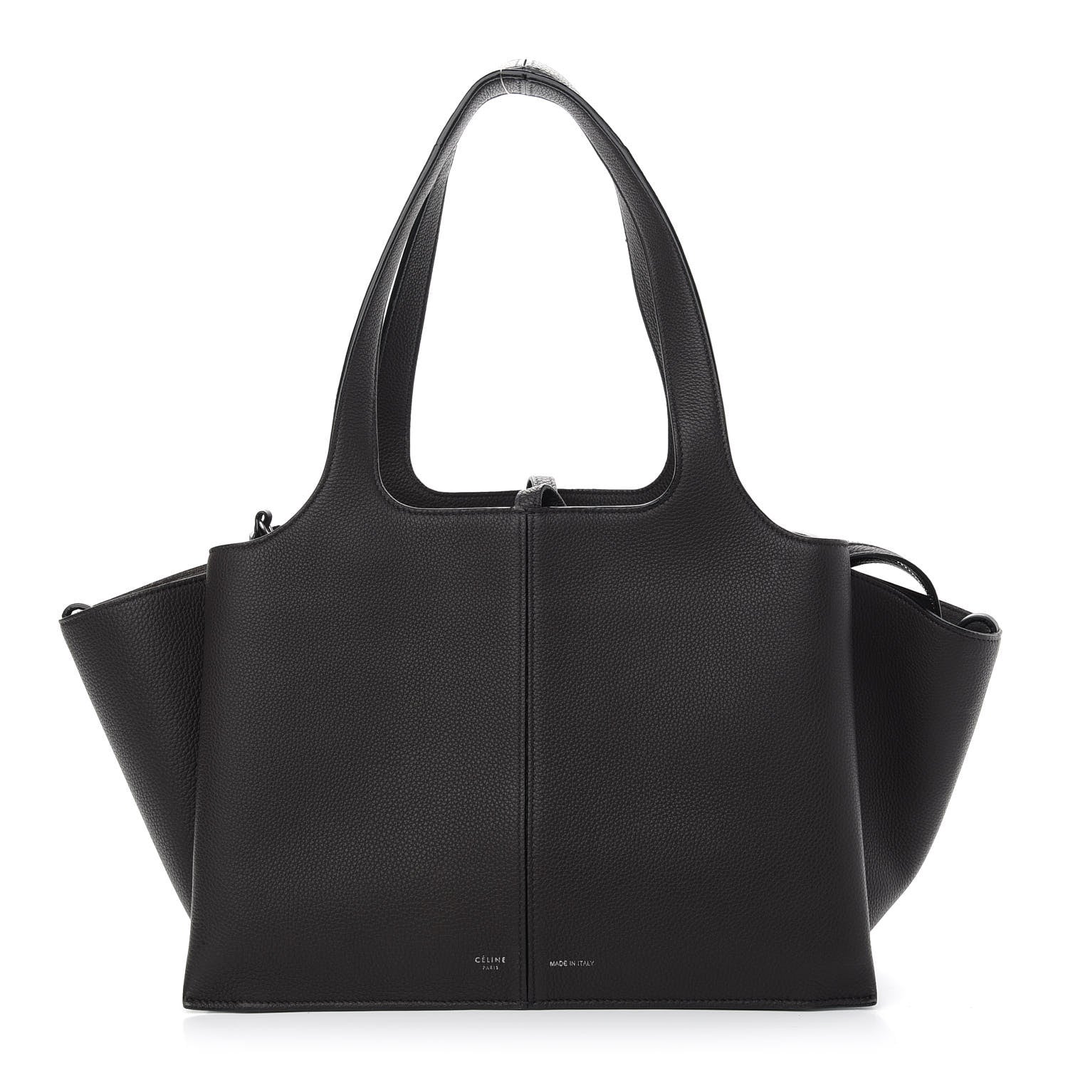 Celine Baby Grained Calfskin Small Tri-Fold Bag Anthracite 1 of 8