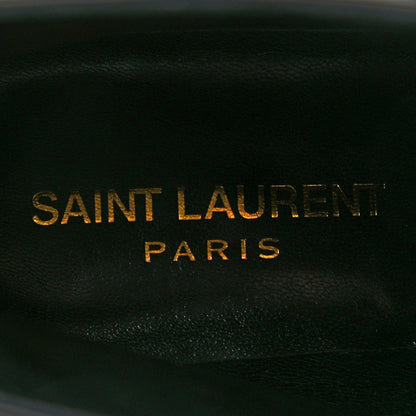 Saint Laurent Patent Calfskin Cat 50 Laced Boots 37.5 Black 6 of 7