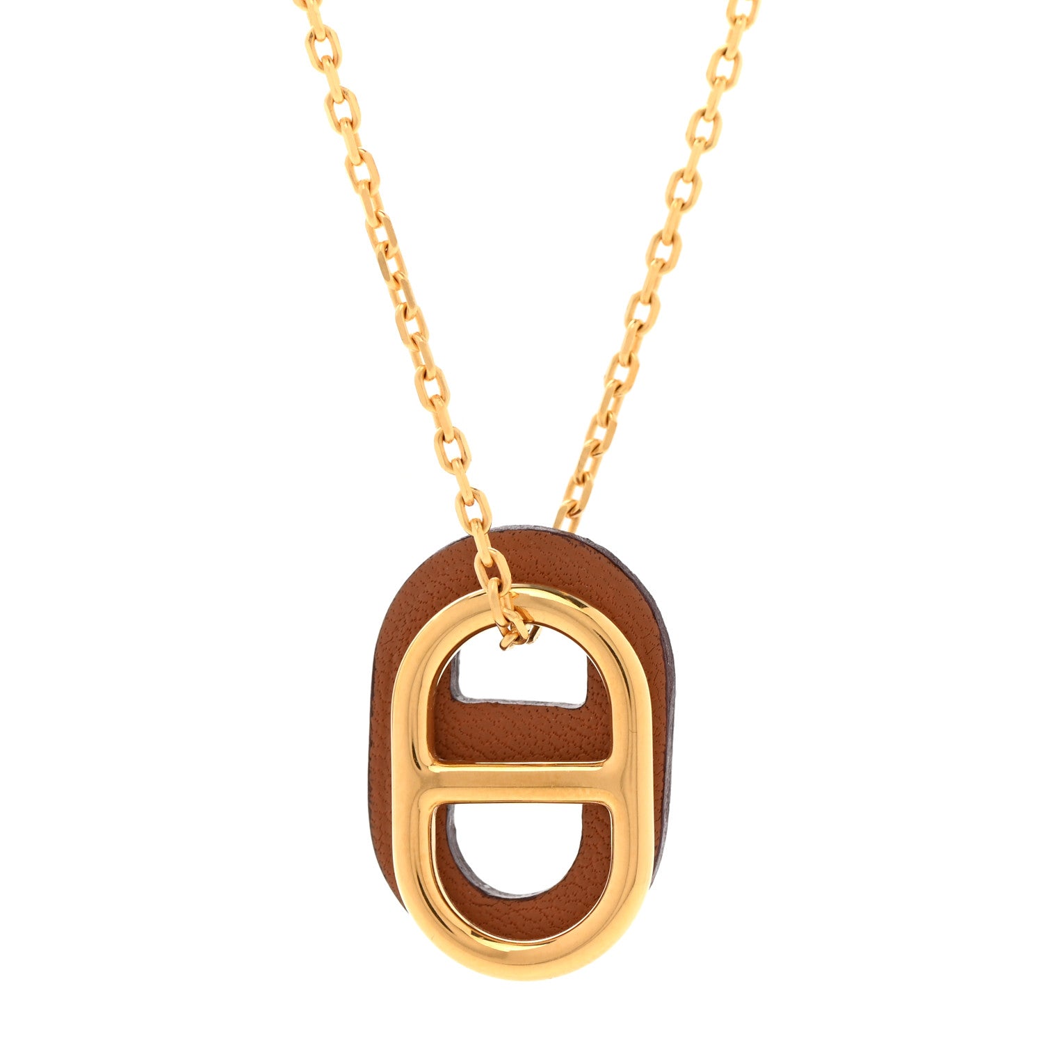 Hermes Swift O'Maillon Pendant Necklace Gold 4 of 6