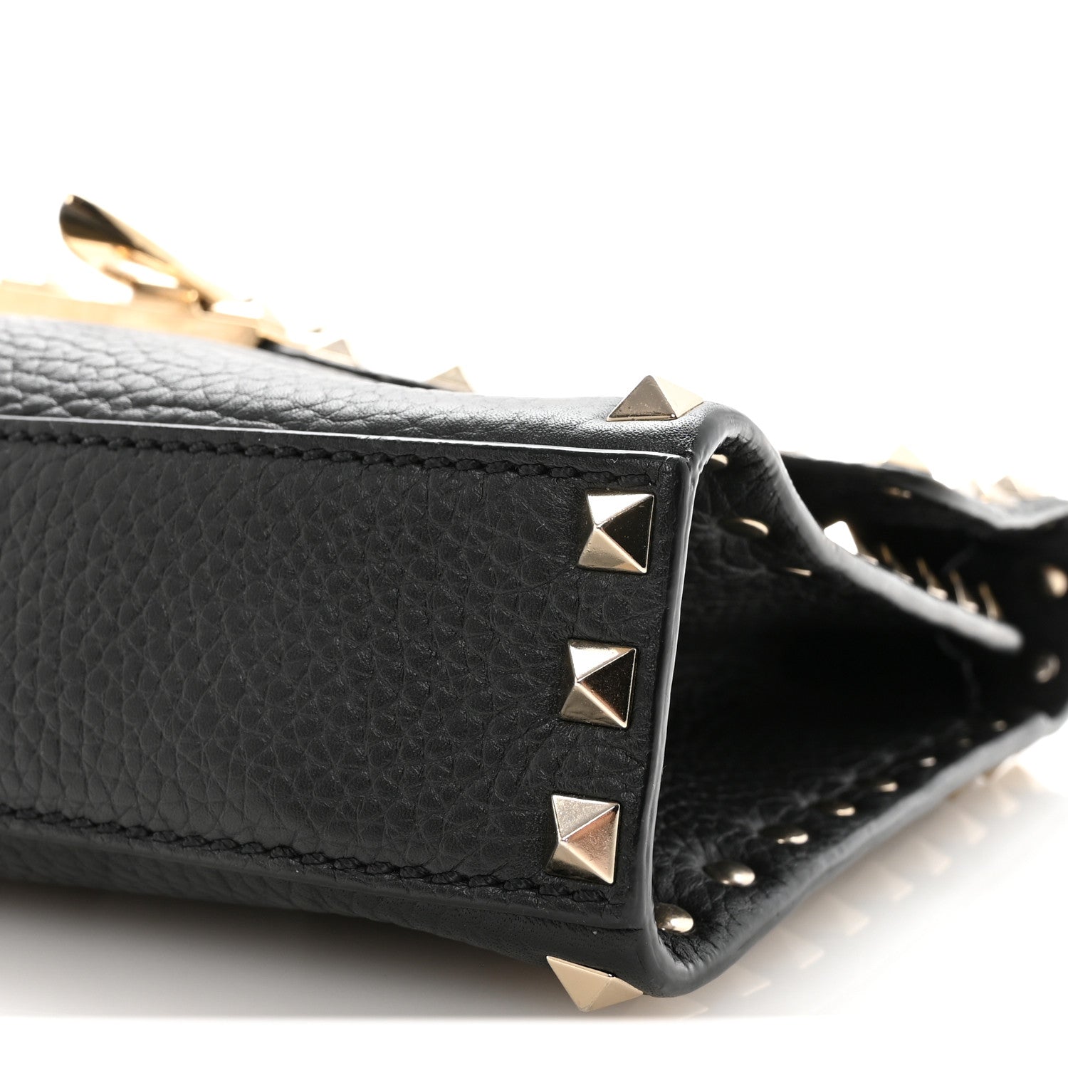 Valentino Garavani Pebbled Calfskin Medium Rockstud Flip Lock