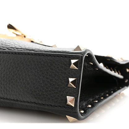 Valentino Garavani Pebbled Calfskin Medium Rockstud Flip Lock Crossbody Bag Black 9 of 9