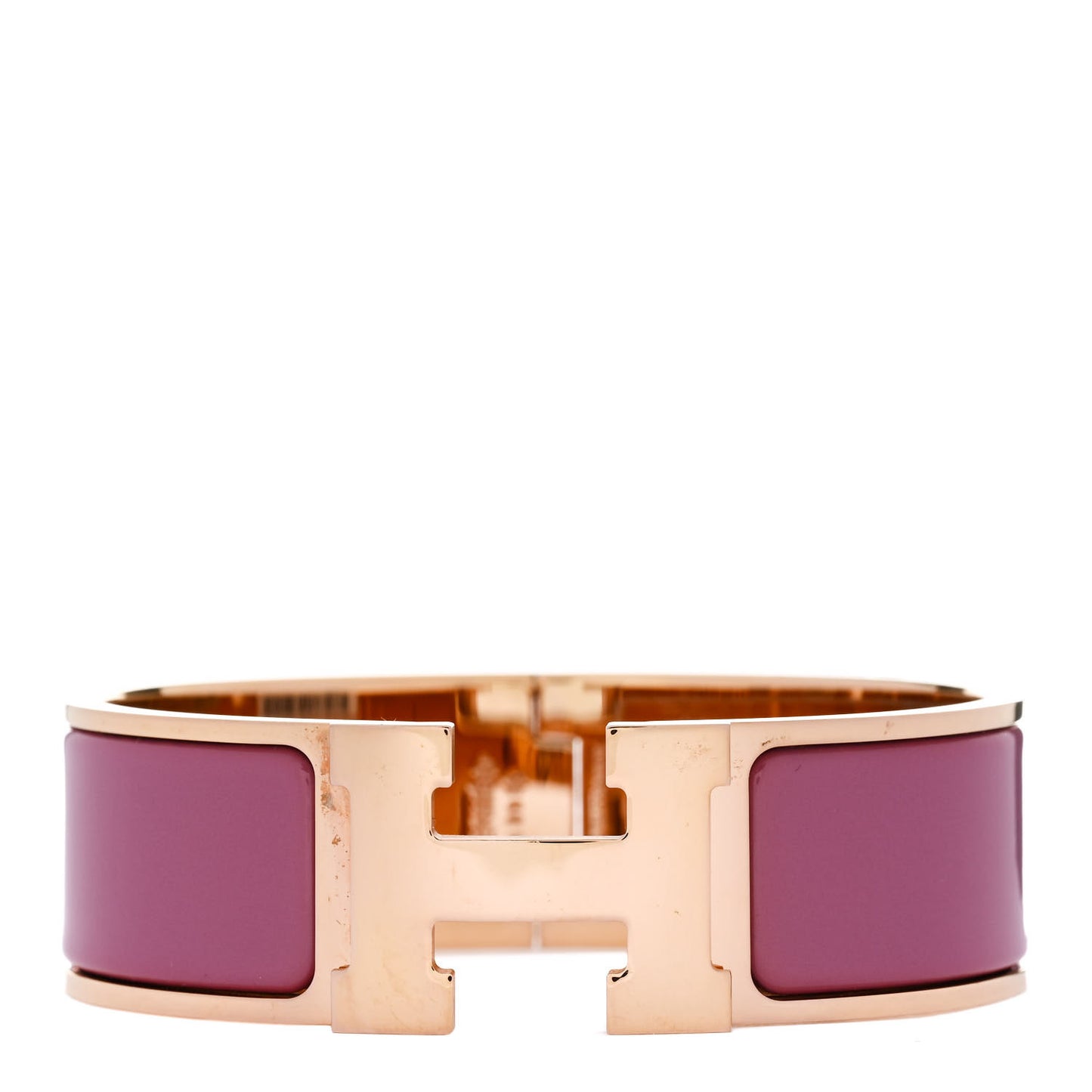 Enamel Wide Clic Clac H Bracelet GM Rose Velours
